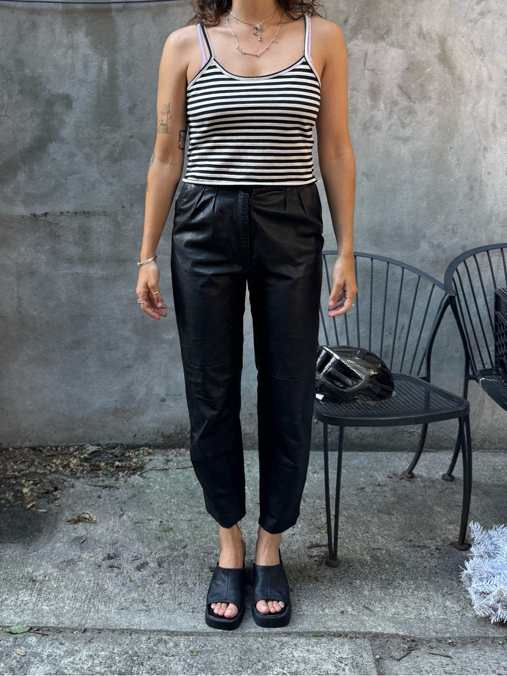 Vintage Black Leather pants